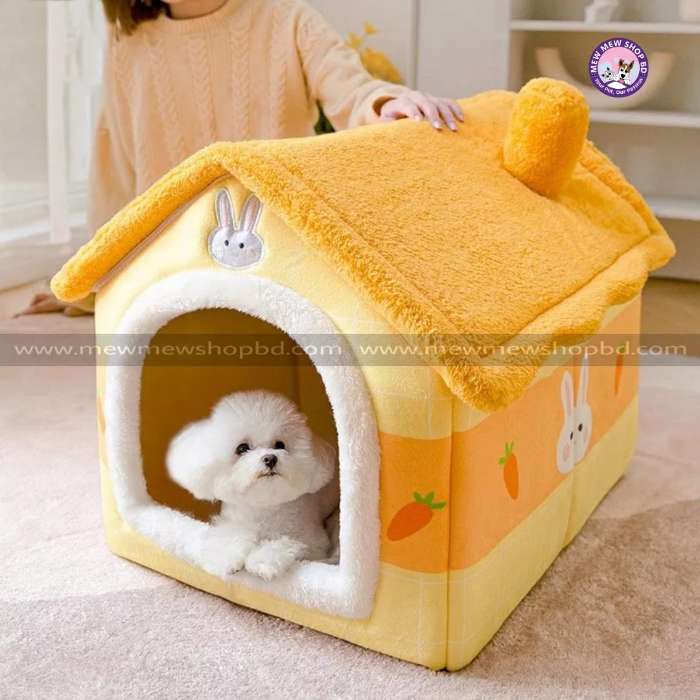 Tent shape Enclosed Warm House Plush Sleeping Bed for Pet Cat