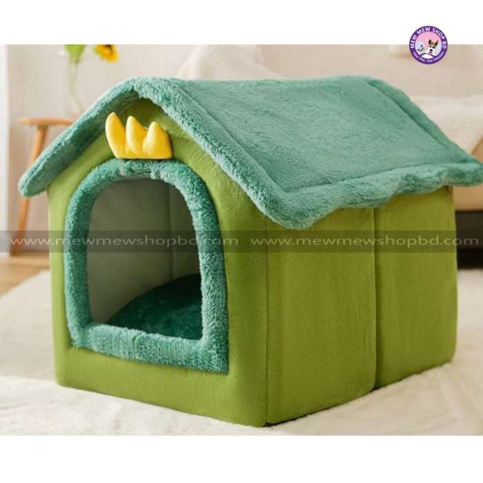 Tent shape Enclosed Warm House Plush Sleeping Bed for Pet Cat