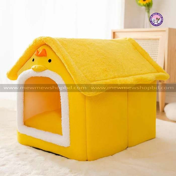 Tent shape Enclosed Warm House Plush Sleeping Bed for Pet Cat