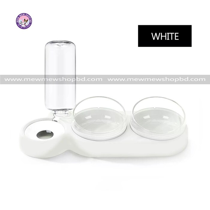 Three Bowl with Dry and Wet Separation Food Bowl for Pet Cat