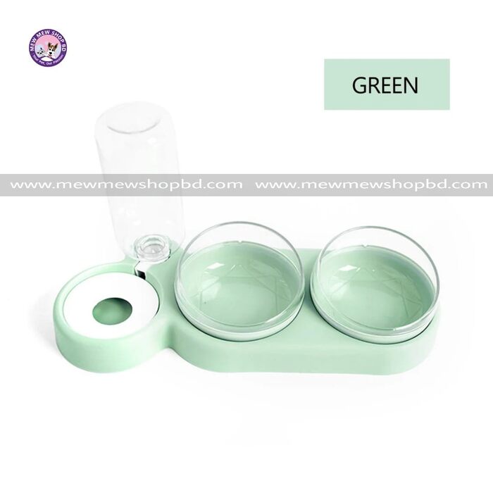 Three Bowl with Dry and Wet Separation Food Bowl for Pet Cat