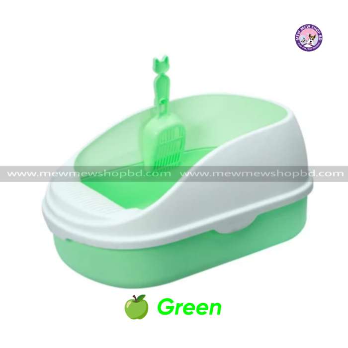 Durable Semi-Enclosed Litter Box for Pet Cat