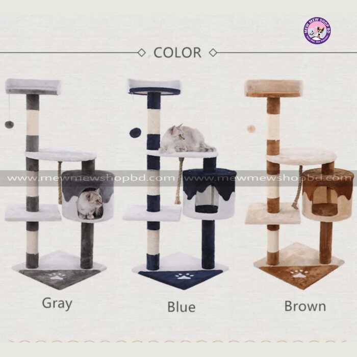 Cat Scratcher Toy Tree House Toy 4 Levels Trew Deluxe for Pet Cat