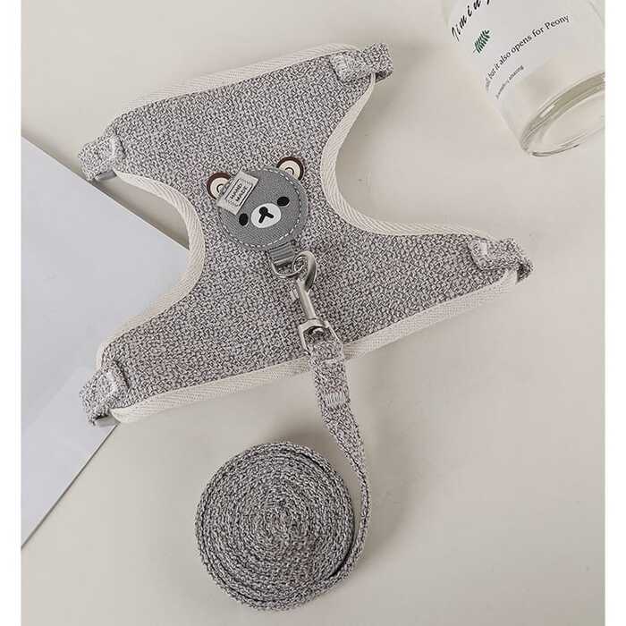 Panda Cartoon Design Vest Harness/ Body Belt with Leash for Pet Cat & Puppy