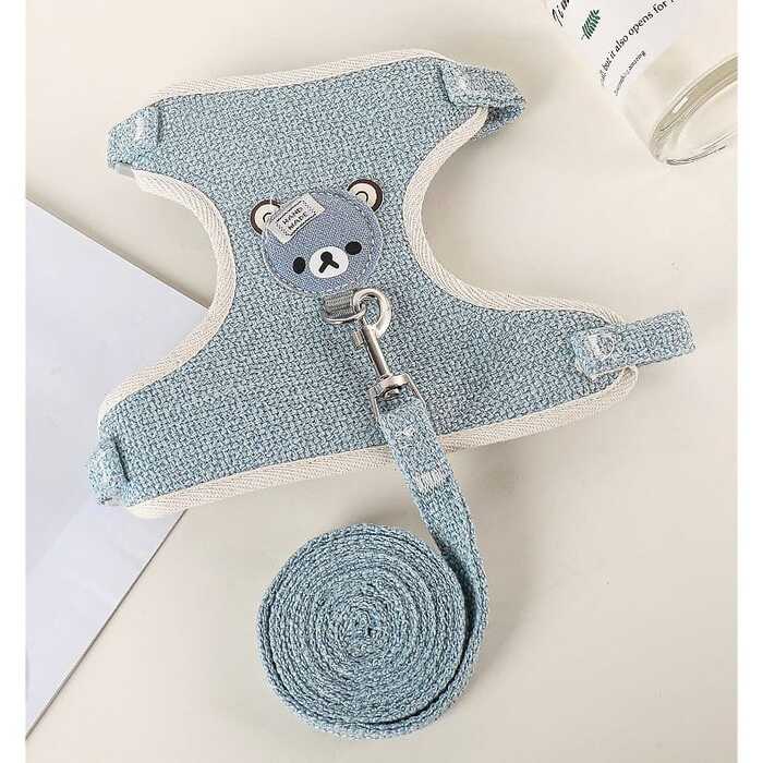 Panda Cartoon Design Vest Harness/ Body Belt with Leash for Pet Cat & Puppy