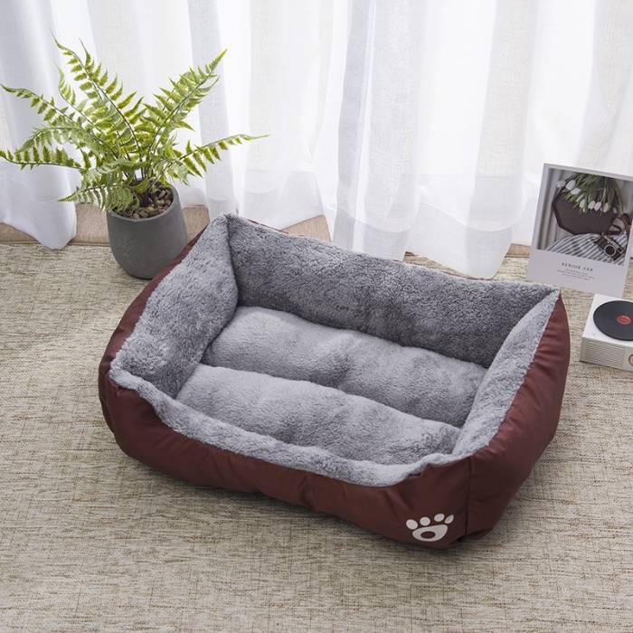 Rectangle Shape Paw Print Pet Bed For Cat and Dog