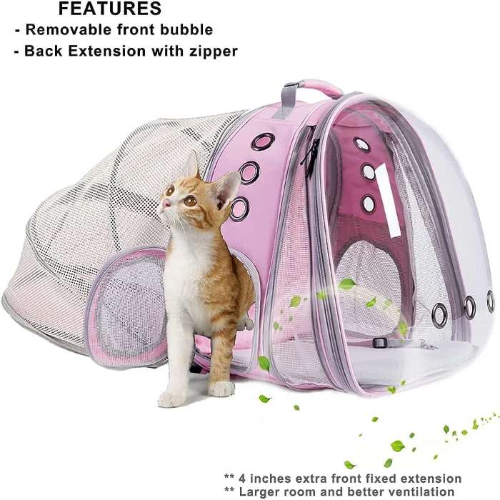 Dual Expandable Pet Carrier Tent Backpack for Pet Cat & Bunny