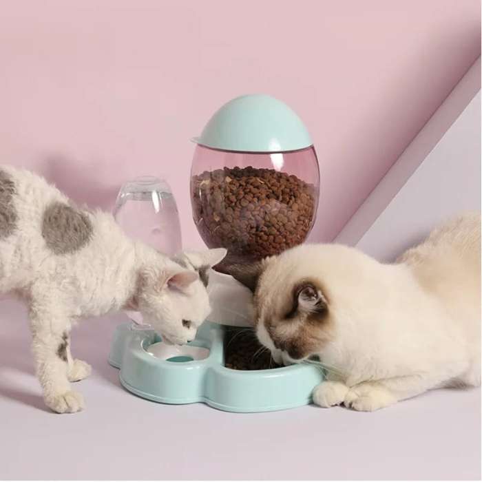 Automatic Food & Water Dispenser Bowl with Paddle Lock for Pet Cat & Puppy