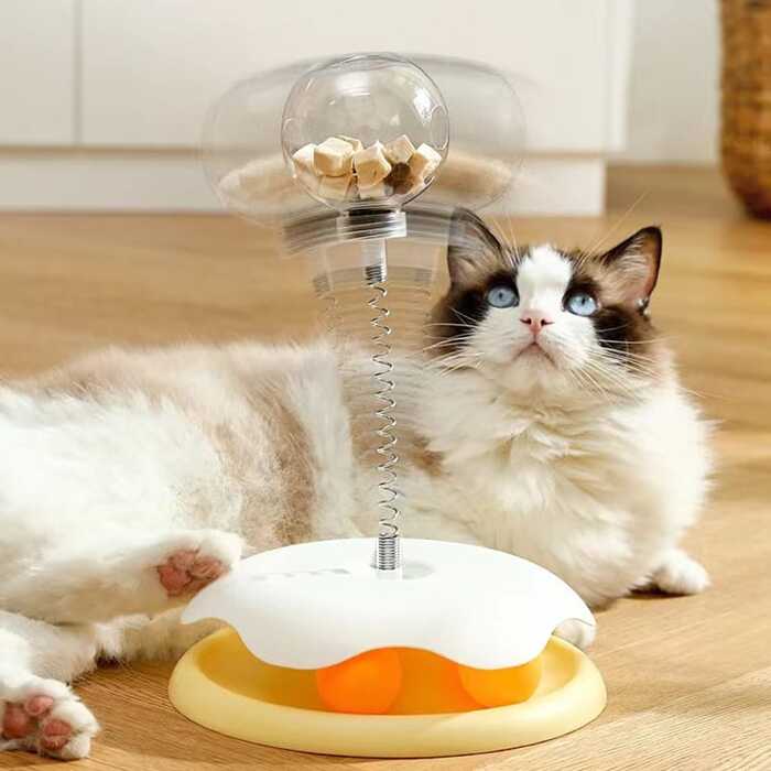 Tumbler Swing Disk Tower Toys for Cats Interactive Pet Leaking Turnable Food Dispenser Ball Cat Toy