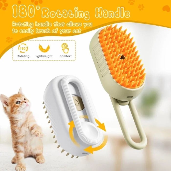 3-in-1 Electric Pet Grooming Brush Steamy Spray, Hair Removal, and Massage for Cats and Dogs