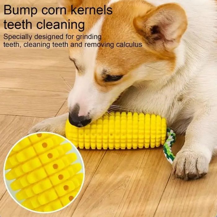 Bump Corn Kernel Chewing Dog Toys Puppy Squeaker Rubber Toothpick Dental Care Cleaning Interactive Toy