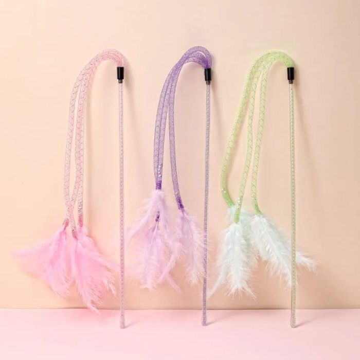 Fairy Cat Stick Long Rod Tangled Feather Bell Cat Teaser Toy