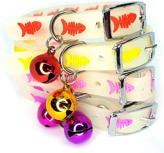 Fish Printed Round Bell Radium Collar for Pet Cat & Puppy