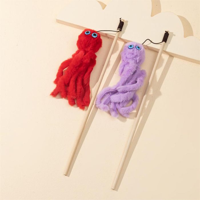High Quality Attractive Octopus Wooden Teaser Toy for Pet Cat