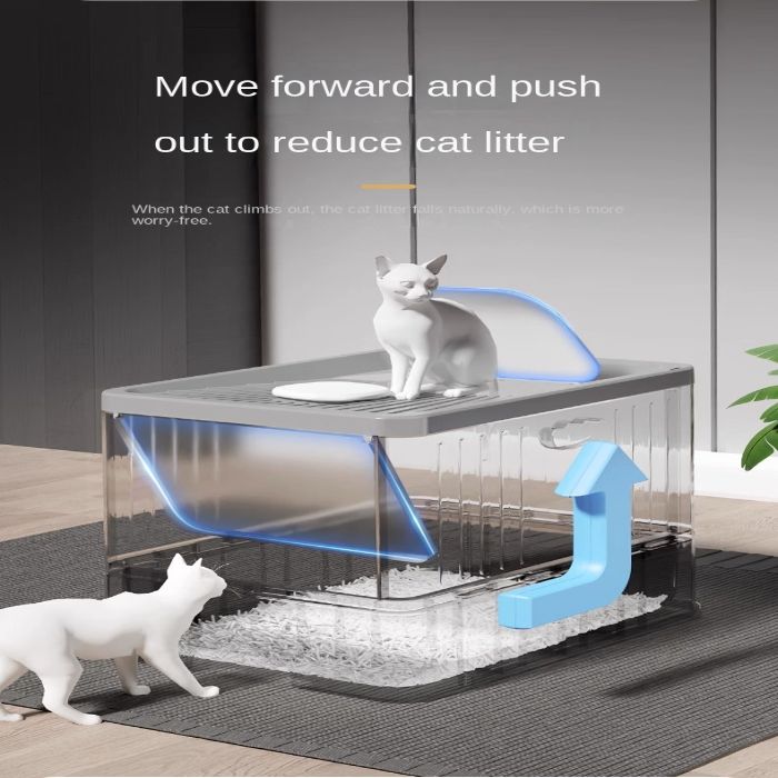 Pet Cat Toilet Litter Box with Lid Drawer System Foldable Large Including Pastic Scoop (Inside Dhaka Only)