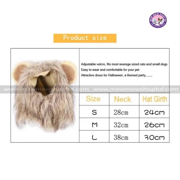 Funny Pets Clothes Cap Cute Cat Wig Lion Costume Cosplay Pet Cat Hat with Ears Fancy Party