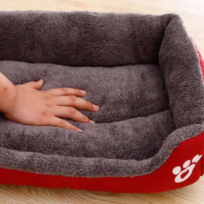 Rectangle Shape Paw Print Pet Bed For Cat and Dog