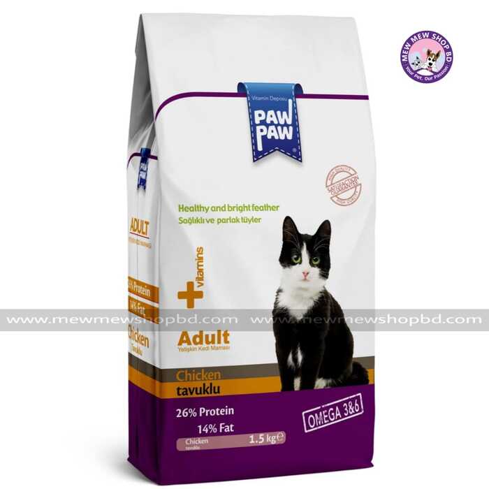 Paw paw Adult Cat Food with Chicken Tavuklu 1.5 kg