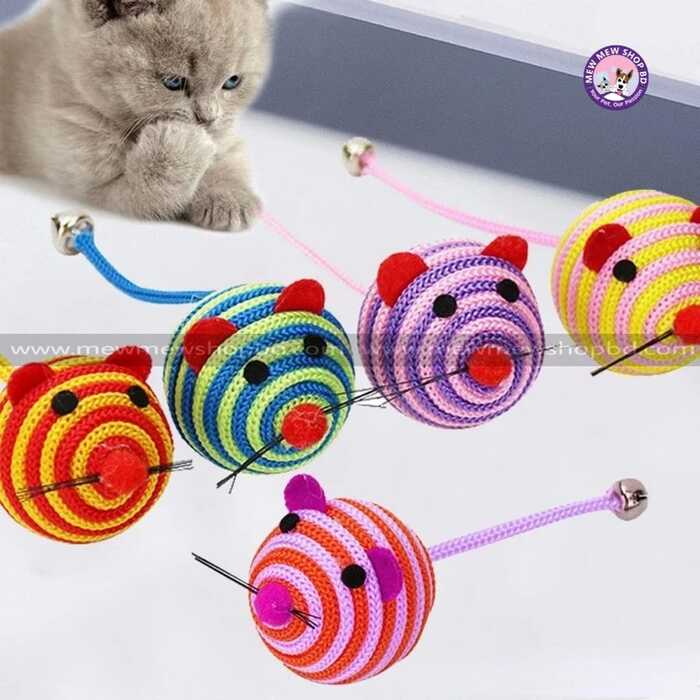 Pet Cat Durable Winding Round Mouse Toy with Bell