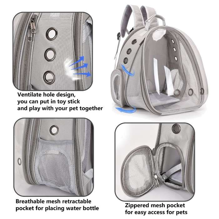Dual Expandable Pet Carrier Tent Backpack for Pet Cat & Bunny