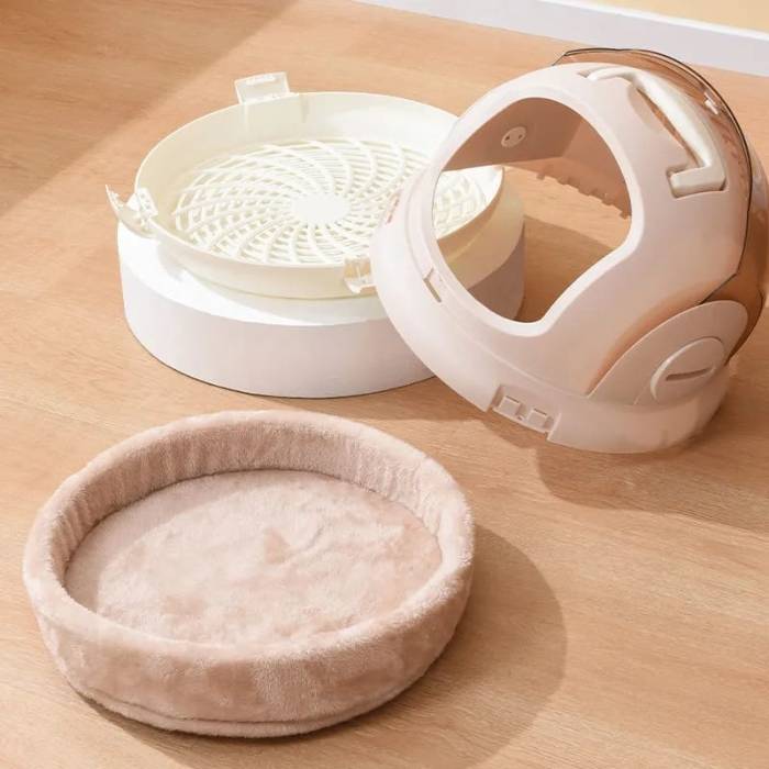 Portable Capsule Design Travel Pet Carrier Hand Bag & Litter box Combo (Inside Dhaka Only)