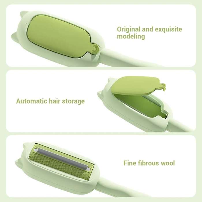 Two Way Push Pull Design Reusable Pet Fur Remover Brush