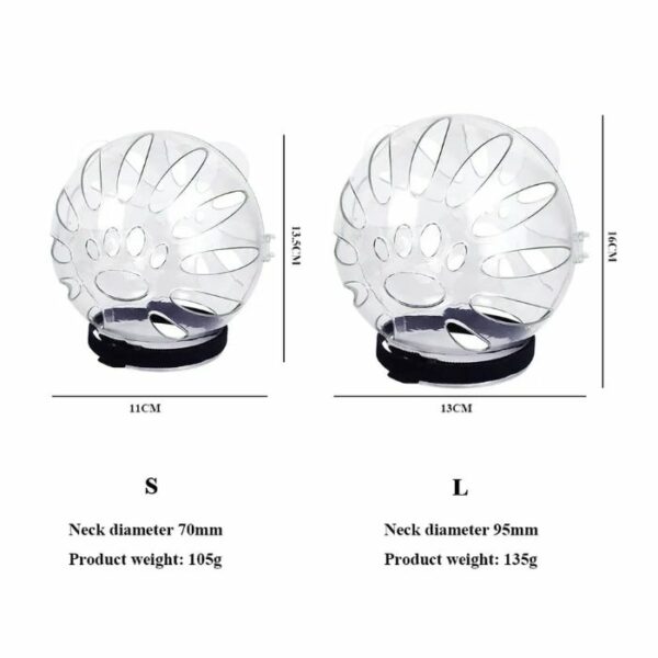 Cat Round Breathable Helmet  Protective Cats Prevent Biting Transparent Head Shield for Grooming