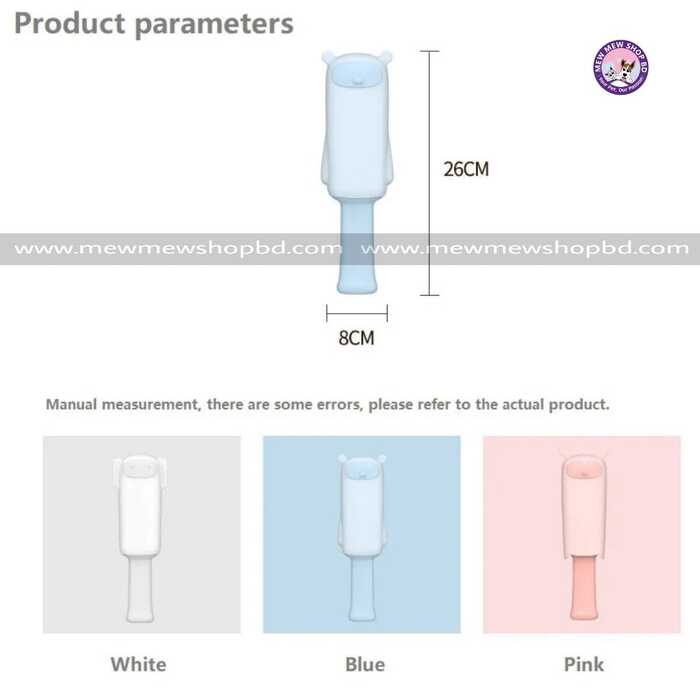 Cartoon Shape Pet Cat Portable Fur Remover Double Sided  Hair Removal Brush