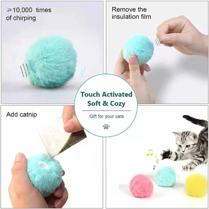 Smart Interactive Catnip Training Ball with Animal Chirping Sound