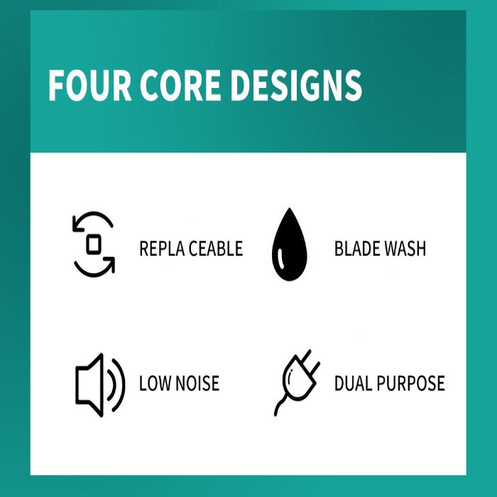 Multifunctional Pet Cat & Dog Grooming Kit with 4 Blades Low Noise Cordless Rechargeable Trimmer