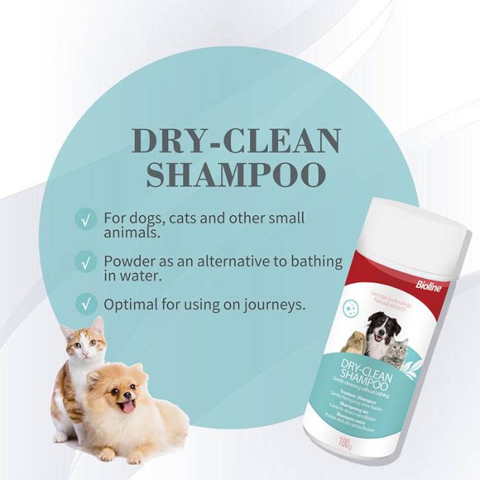 Bioline Pet Dry Shampoo Powder - Dog Cat Shampoo 100g