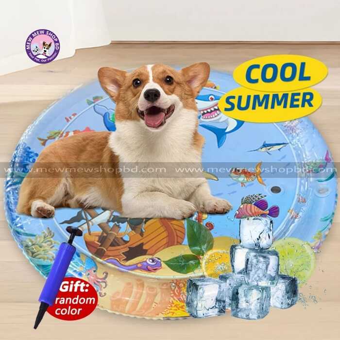 Summer Cooling Pet Water Bed Ice Pad Sleeping Round Mat For Puppy Dogs Cats Pet Kennel Cool Cold Water Sensory