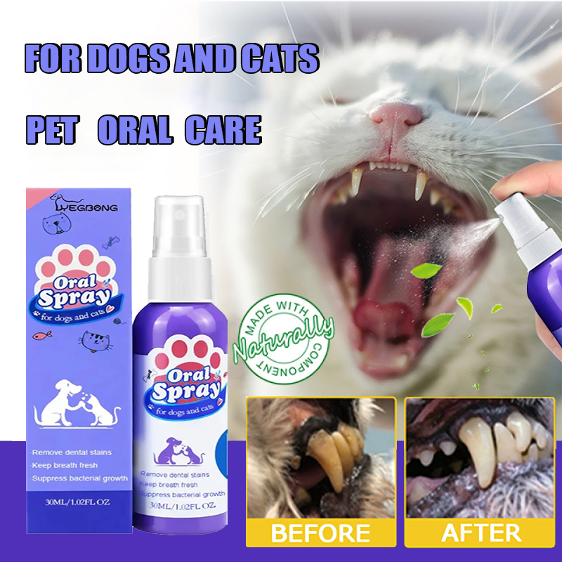 Pet Breath Freshener Dental Oral Spray Care For Cats & Dogs Cleaner 30 ml