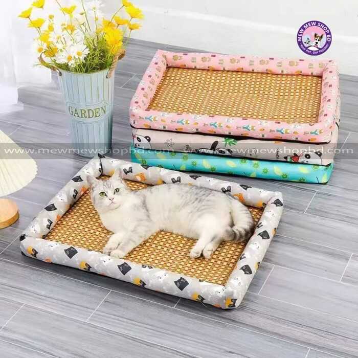 Comfortable Cooling Summer Cat Bed Lightweight Breathable Pet Rattan Mat Cat & Dog Bed