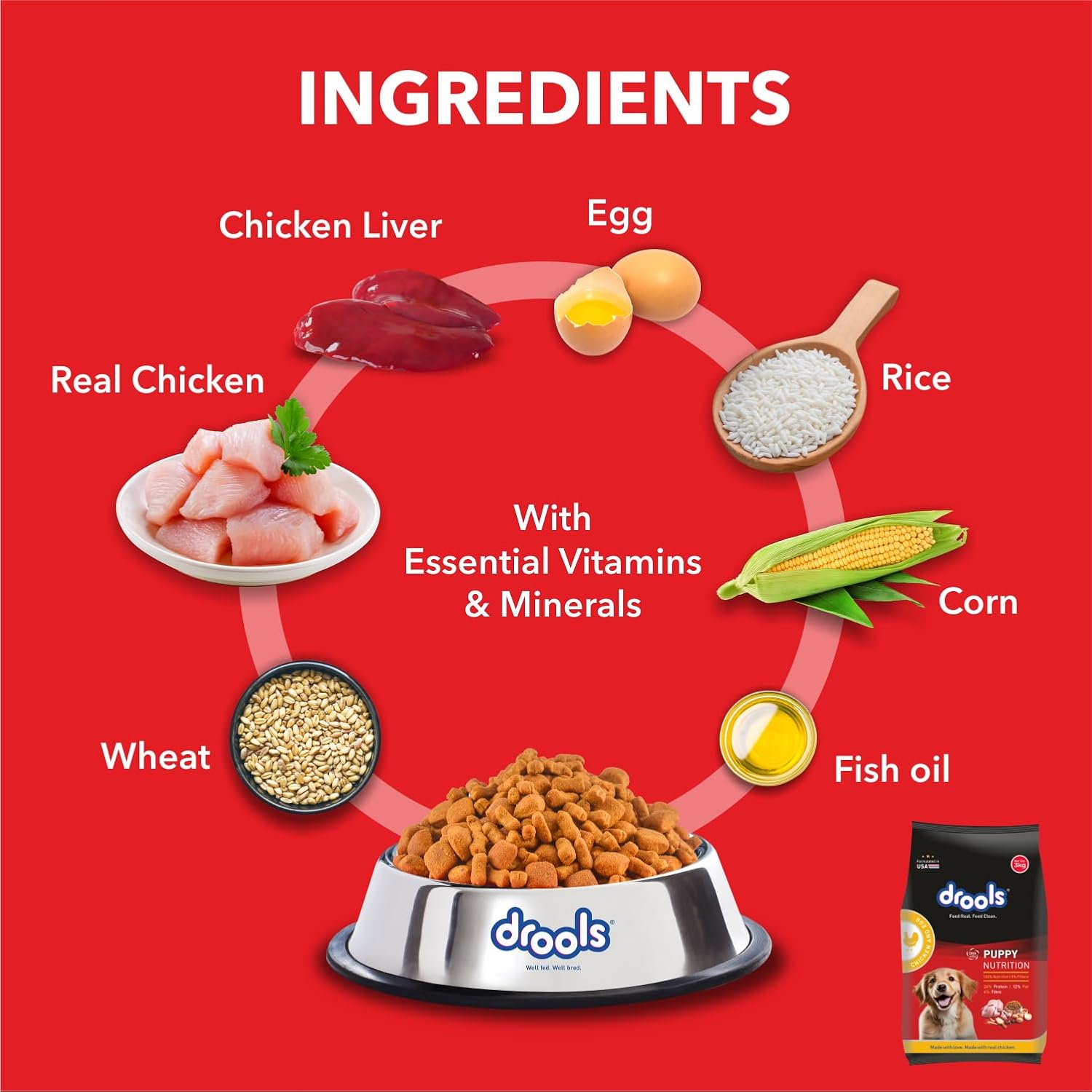 Drools Puppy Food Chicken and Egg 3kg