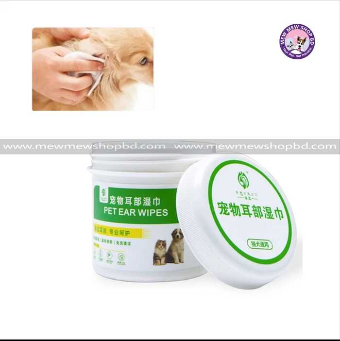 130pcs Box Pet Ear Wipes for Cats, Puppies & Dogs