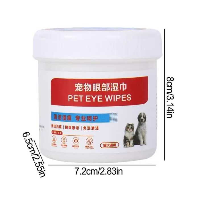200pcs Box Eye Cleansing Wipes for Cats, Puppies & Dogs