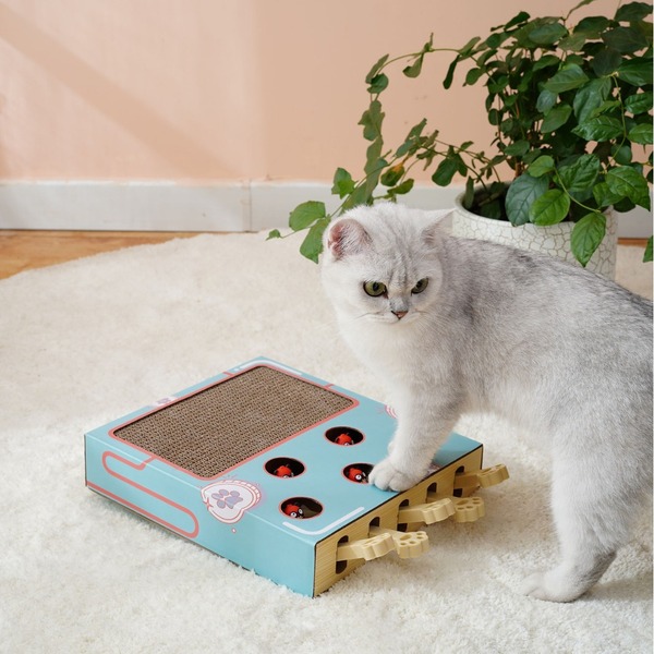 Whack A Mole Game Cat Toy Pet Stuffed Toys For Cats Accessories Spring Stick Interactive Toy With Cantip Cat Scratcher