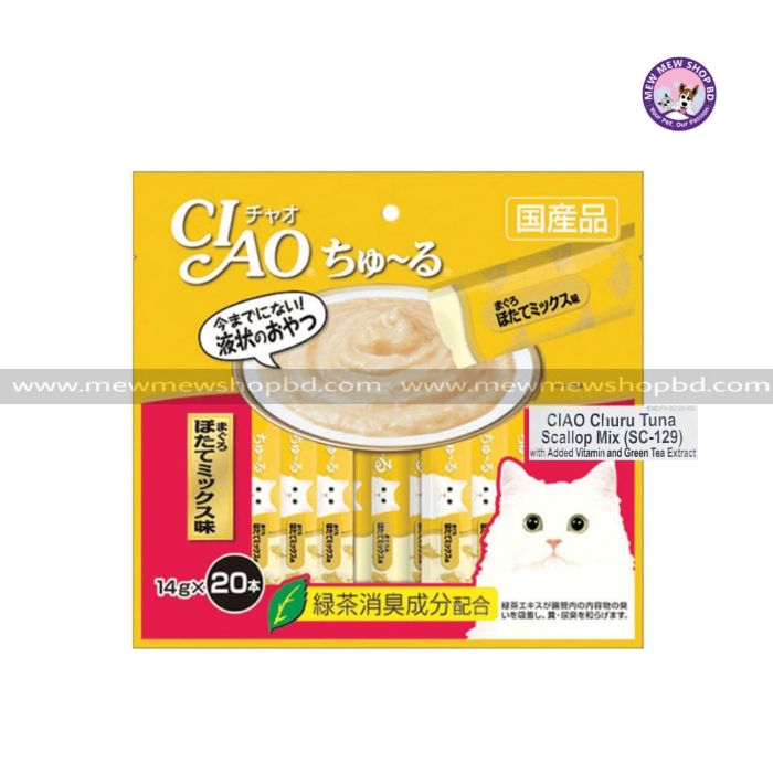 CIAO Churu  Cat Treat with Tuna & Scallop Mixed (20x14g)