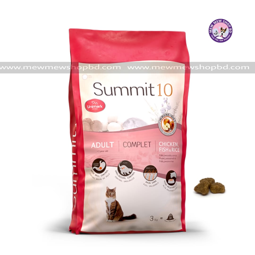 Summit 10 Adult Cat Food Complet Chicken, Fish & Rice 3kg