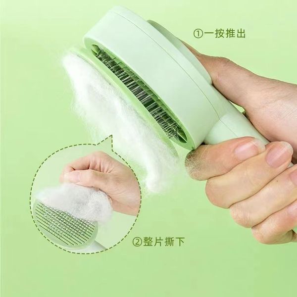 Automatic Grooming Brush with Deshedding Knife Set for Pet Cat & Dog