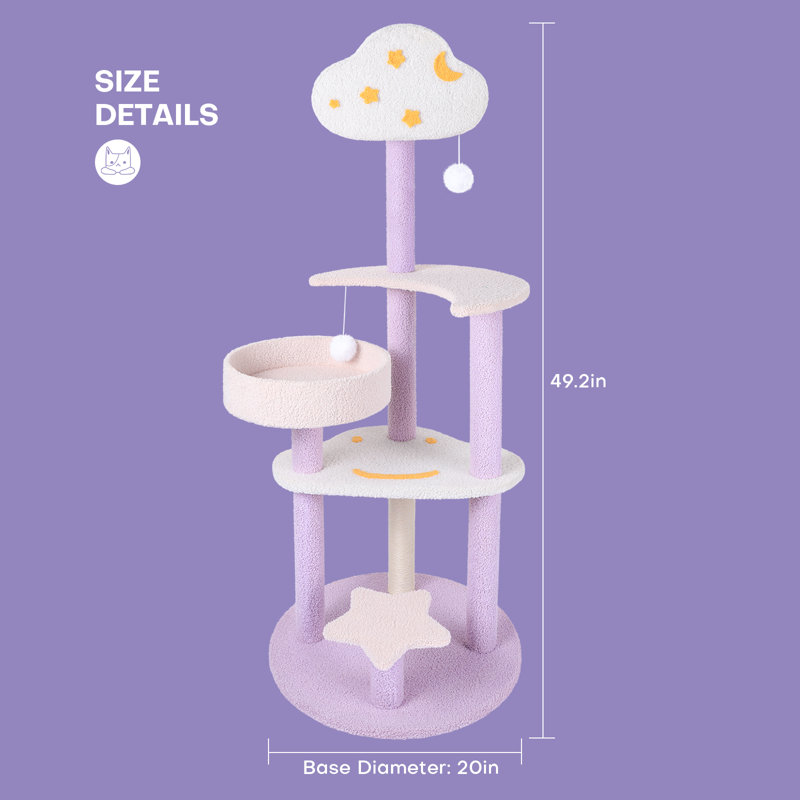 Moon Shape Multifunctional Cat Climbing Tower Tree for Scratching