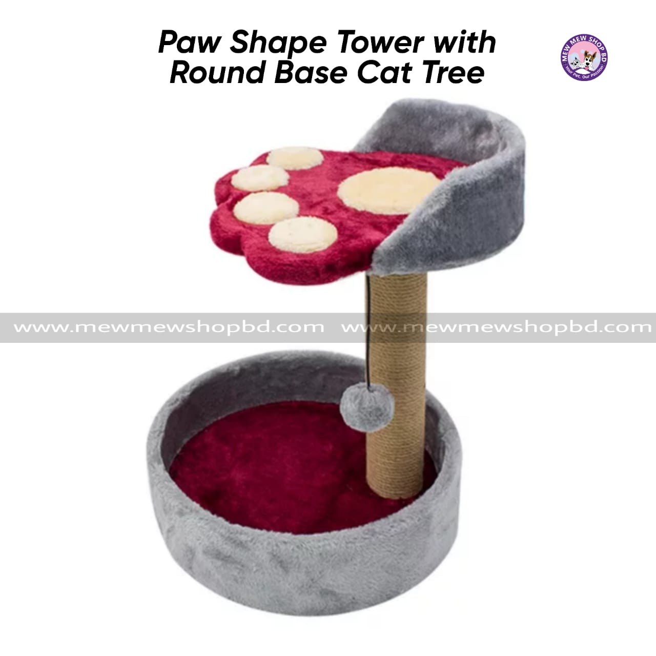 Paw Shape Tower with Round Base Cat Tree