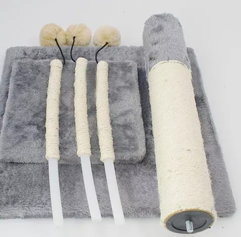 Single Tower Tripple Sided Plush Ball Cat Tree (KL076)