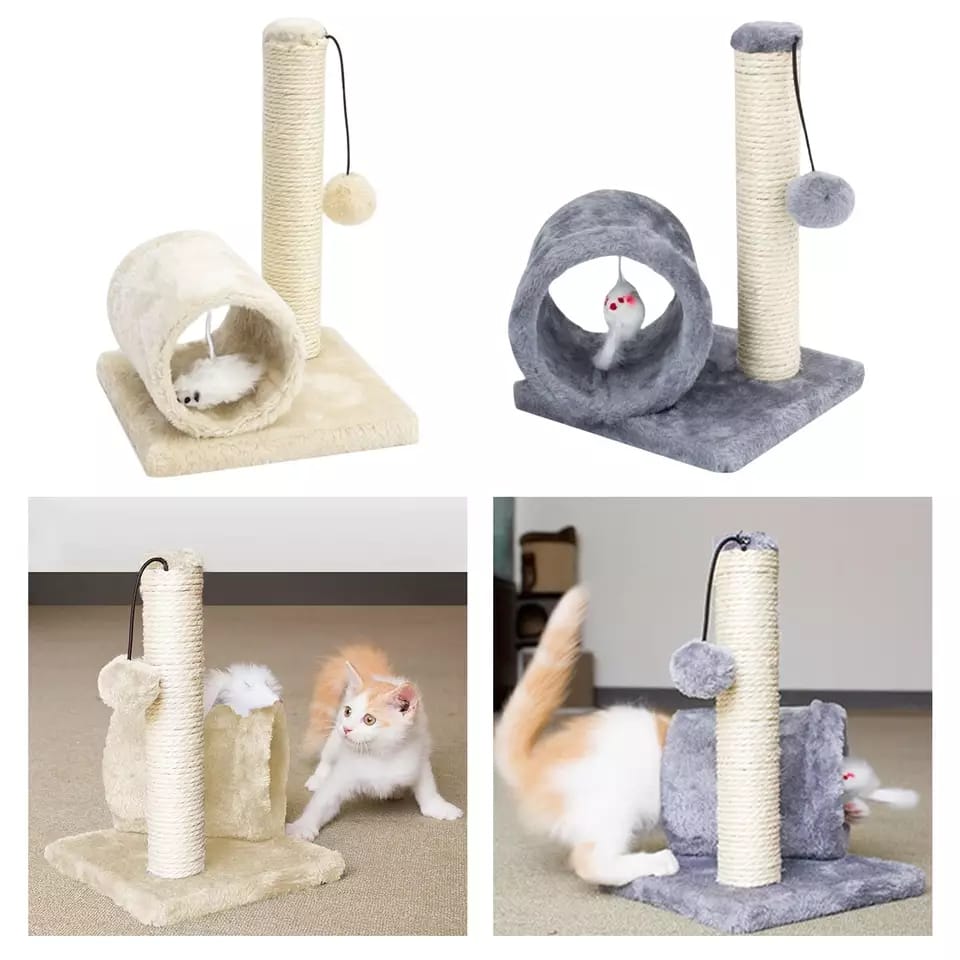 Single Tower Tripple Sided Plush Ball Cat Tree (KL076)