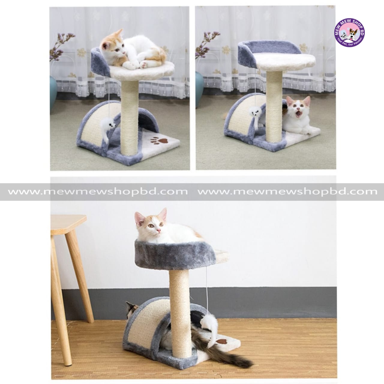 Cat Stand of Sisal Arch Bridge Cat Tree-(1Pcs)