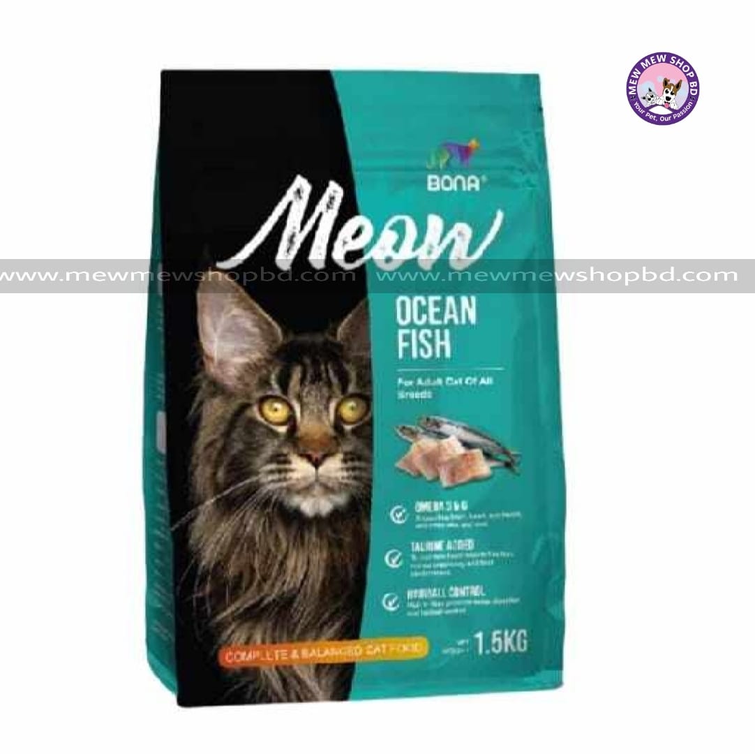 Bona Meow Dry Cat Food All Breeds Ocean Fish 1.5kg
