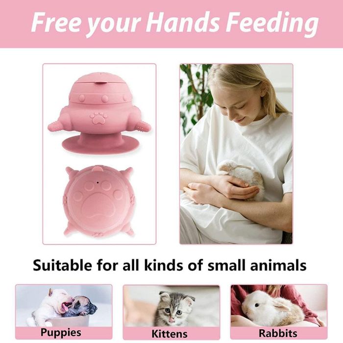 Cat & Puppy Feeding Station with 4 Nipples 200ml Nursing Bottle kits for Newborns and Kittens Feeder