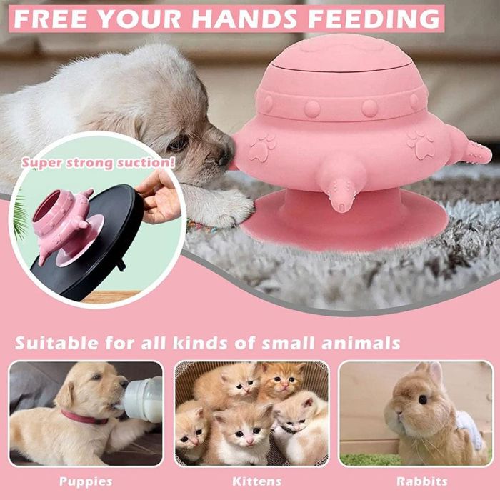 Cat & Puppy Feeding Station with 4 Nipples 200ml Nursing Bottle kits for Newborns and Kittens Feeder