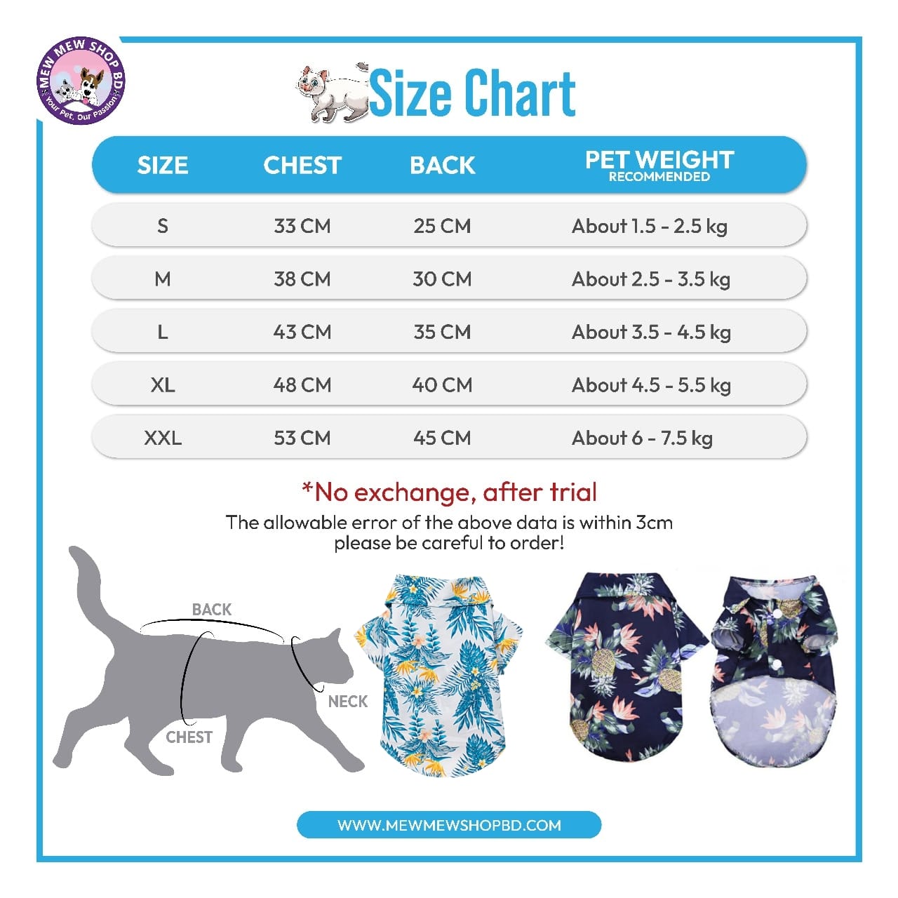 Floral Design Pet Cat & Puppy Dress / Shirt with Adhesive Tape  ( No Exchange)